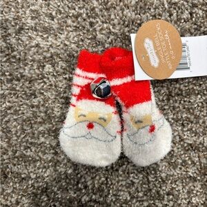 Mud Pie Jingle Bell Baby Socks in Red and White
